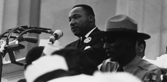 Martin Luther King Jr. addressing the audience at the March on Washington (Wikimedia Commons)