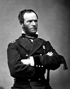 General William Tecumseh Sherman in May 1865. Portrait by Mathew Brady.