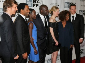 The cast of "12 Years a Slave" and director Steve McQueen (at far right).