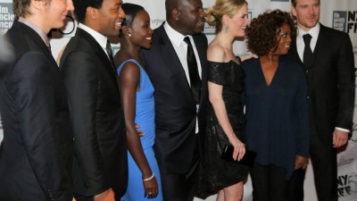 The cast of "12 Years a Slave" and director Steve McQueen (at far right).