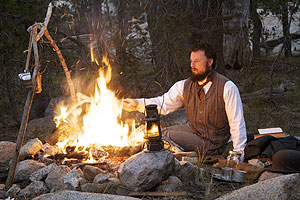 John Muir (portrayed by Joe Butler) in Yosemite. Photo by Bob Roney © Global Village Media