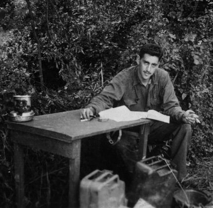 The only photo taken during World War II of Salinger writing "The Catcher in the Rye." Photo courtesy of Denise Fitzgerald.