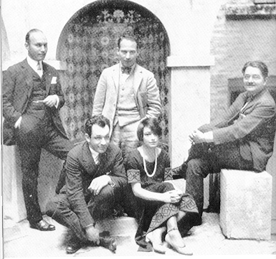 Algonquin Round Table attendees Art Samuels, Charlie MacArthur, Harpo Marx, Dorothy Parker and Alexander Woollcott, circa 1919, the year J.D. Salinger was born.