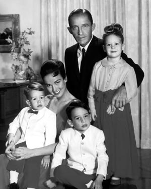 Bing Crosby with his second wife Kathryn and their children Mary, Harry and Nathaniel. 