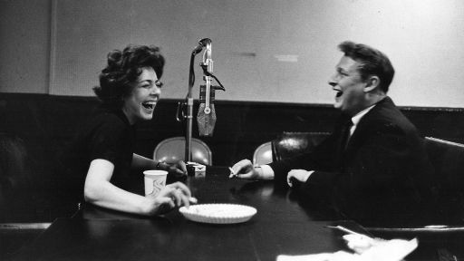 Elaine May and Mike Nichols laughing