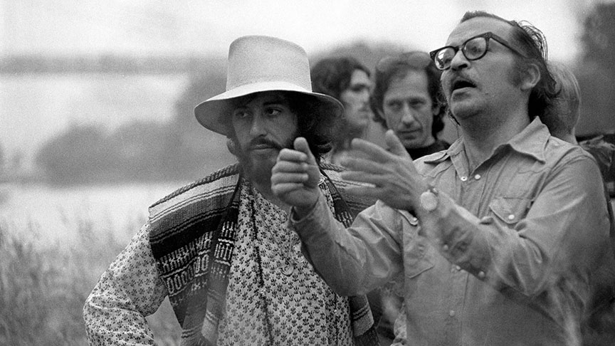 Serpico (1973) Directed by Sidney Lumet Shown from left in foreground: Al Pacino, director Sidney Lumet