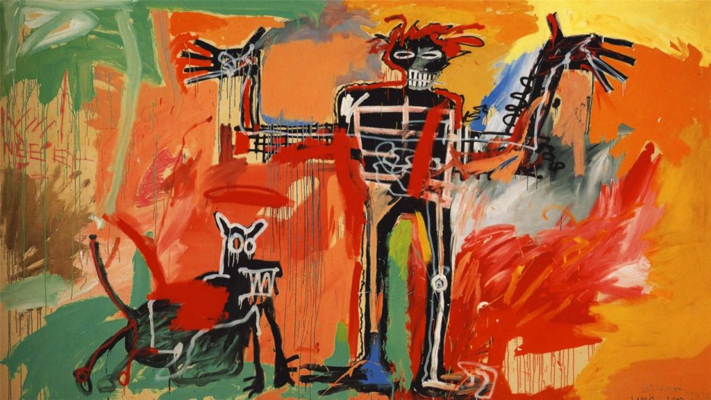 "Boy and Dog in a Johnnypump" (1982) by Jean-Michel Basquiat. All Jean-Michel Basquiat works © Estate of Jean-Michel Basquiat used with permission of Artestar, NYC