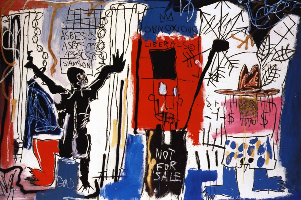 "Obnoxious Liberals" by Jean-Michel Basquiat. Works © Estate of Jean-Michel Basquiat used with permission of Artestar, NYC