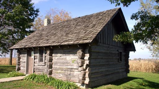 A replica of the house that was described in the book "Little House in the Big Woods" near Pepin, Wisconsin.