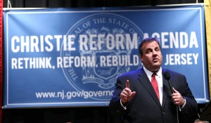 NJ Governor Chris Christie holds a Town Hall Meeting on his Reform Agenda for the state in Moorestown, NJ.