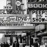 The peep shows and porn theaters that lined the streets of Times Square.