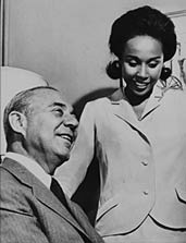 Richard Rodgers with Diahann Carroll, the star of his musical "No Strings," 
