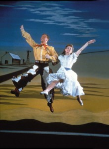 Mark Platt and Katharine Sergava in a scene from Oklahoma, 1943. (Credit: Courtesy of Gjon Mili/Getty Images)