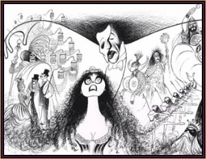 Hirschfeld's drawing of "The Phantom of the Opera."