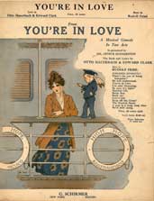 Sheet music cover page for Rudolf Friml's "You're in Love" 