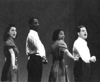 Singers in the pro-union musical "Pins and Needles."