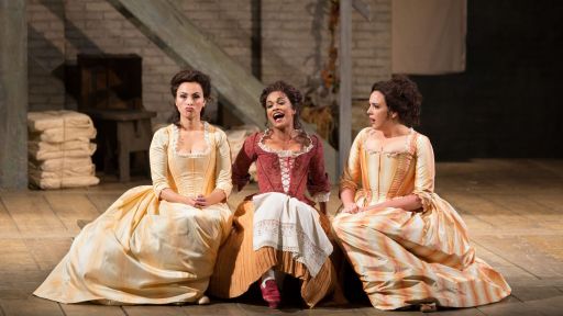 l to r: Isabel Leonard as Dorabella, Danielle de Niese as Despina, and Susanna Phillips as Fiordiligi in Cosi Fan Tutti