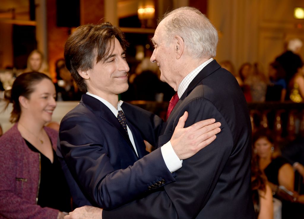 BEVERLY HILLS, CALIFORNIA - JANUARY 11: (L-R) Noah Baumbach and Alan Alda attend AARP The Magazine's 19th Annual Movies For Grownups Awards at Beverly Wilshire, A Four Seasons Hotel on January 11, 2020 in Beverly Hills, California. (Photo by Michael Kovac/Getty Images for AARP)