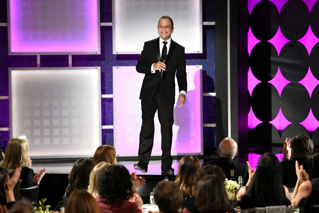 BEVERLY HILLS, CALIFORNIA - JANUARY 11: Host Tony Danza speaks onstage during AARP The Magazine's 19th Annual Movies For Grownups Awards at Beverly Wilshire, A Four Seasons Hotel on January 11, 2020 in Beverly Hills, California. (Photo by Michael Kovac/Getty Images for AARP)