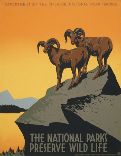 National Parks Poster by J. Hirt for WPA, Library of Congress 