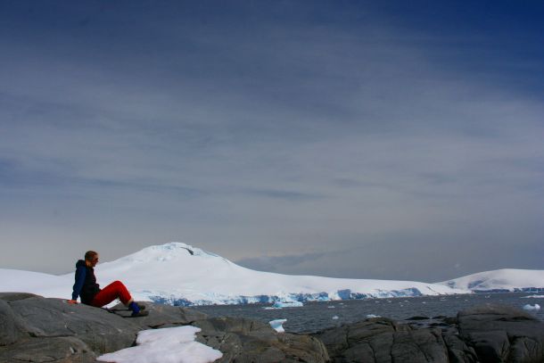 Liesl sitting on the rocks at PL