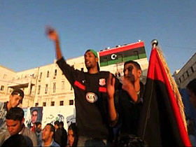 Protesters celebrate in Libya