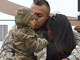 A U.S. soldier returns home