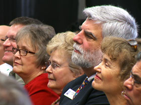 Audience listening to a lecture by Prof. Amy-Jill Levine