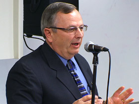 Prof. Brad Young speaking at Oral Roberts University