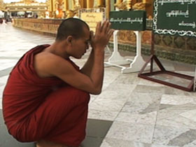 praying monk