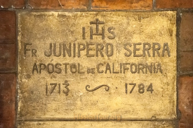 Gravestone of Junipero Serra at Carmel Mission in California