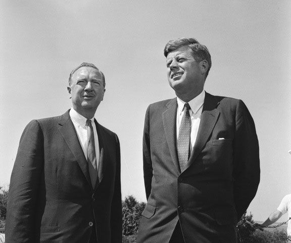 CBS Anchor Walter Cronkite and President John F. Kennedy