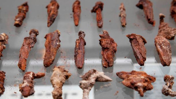 Image of the discovered coffin nails via the AP.