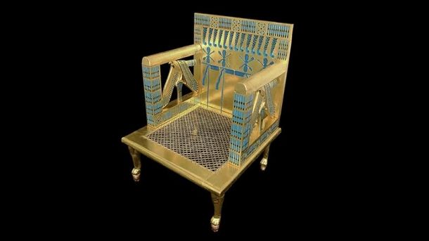 The chair of Queen Hetepheres at the Semitic Museum at Harvard