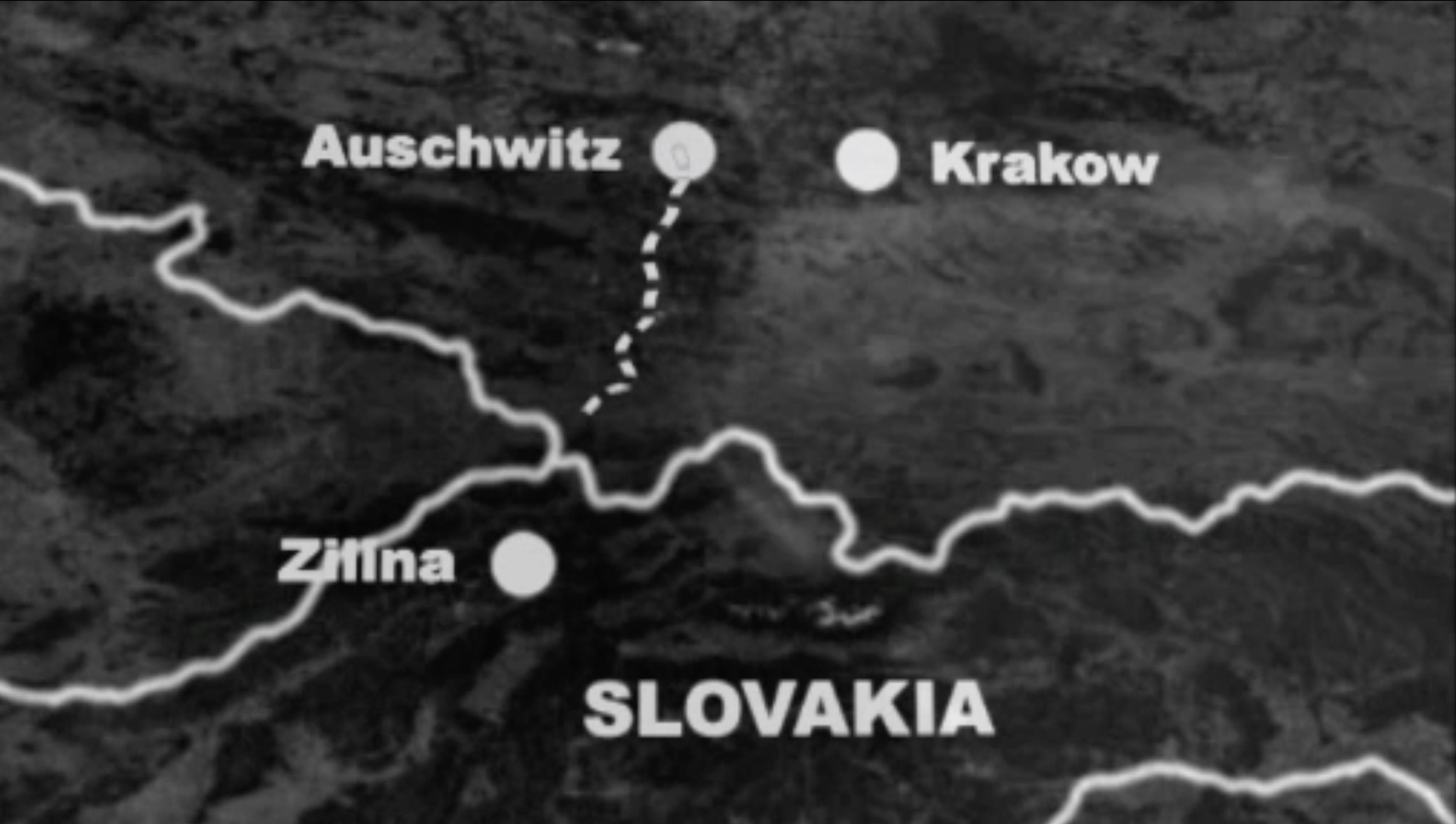 Map of Poland-Slovania Escape of Vrba and Wetzler