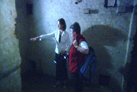 Siân Rees and Helen Phillips touring Newgate Prison.