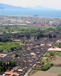 aerial view of Pompeii