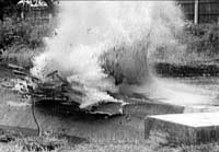 Barnes Wallis blows up a scale model of the German Möhne dam