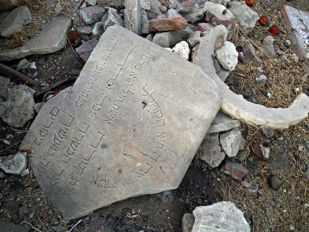 Broken memorials at Chatby Cemetery, Alexandria, Egypt